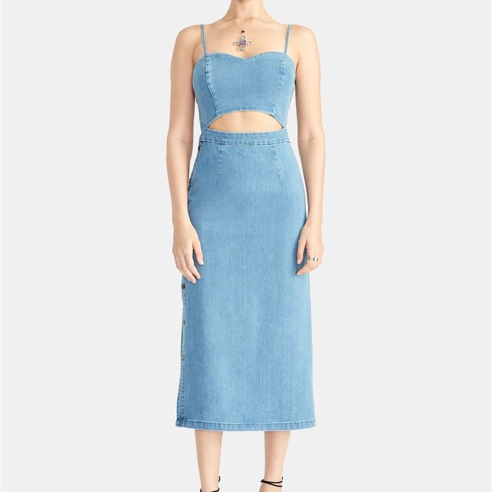 RACHEL Rachel Roy
Cutout Denim Midi Dress